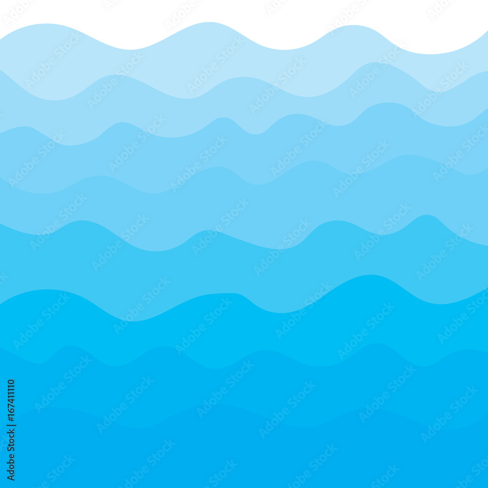 Fototapeta premium blue sea waves- vector background