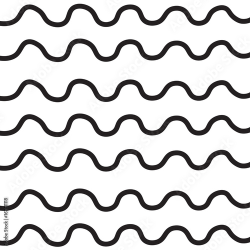black waves on white background- vector illustration