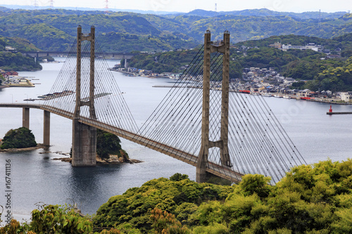 Big bridge in Yobuko Japan photo