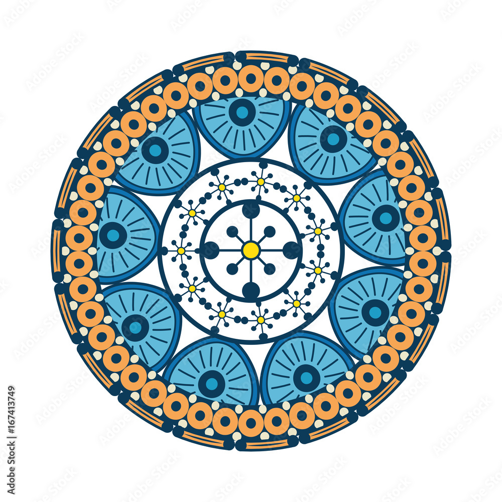 Mandala icon over white background colorful design vector illustration