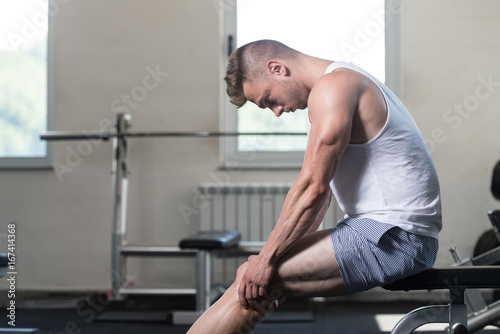 Young Man Working Out Chest