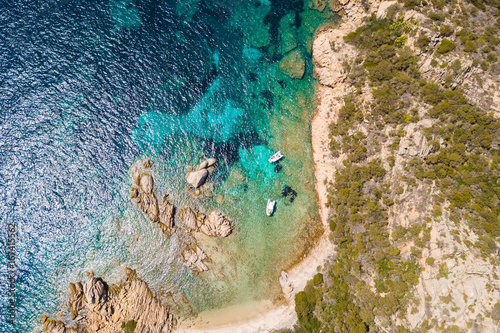 Aerial view of  Budelli island  Maddalena archipelago. Sardinia