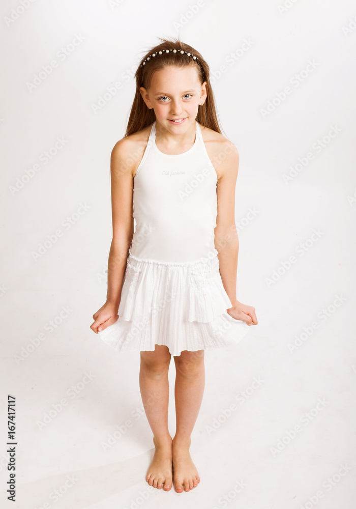 Fototapeta premium little girl in white dress