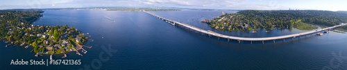 Seattle Lake Washington Bridge Panorama photo