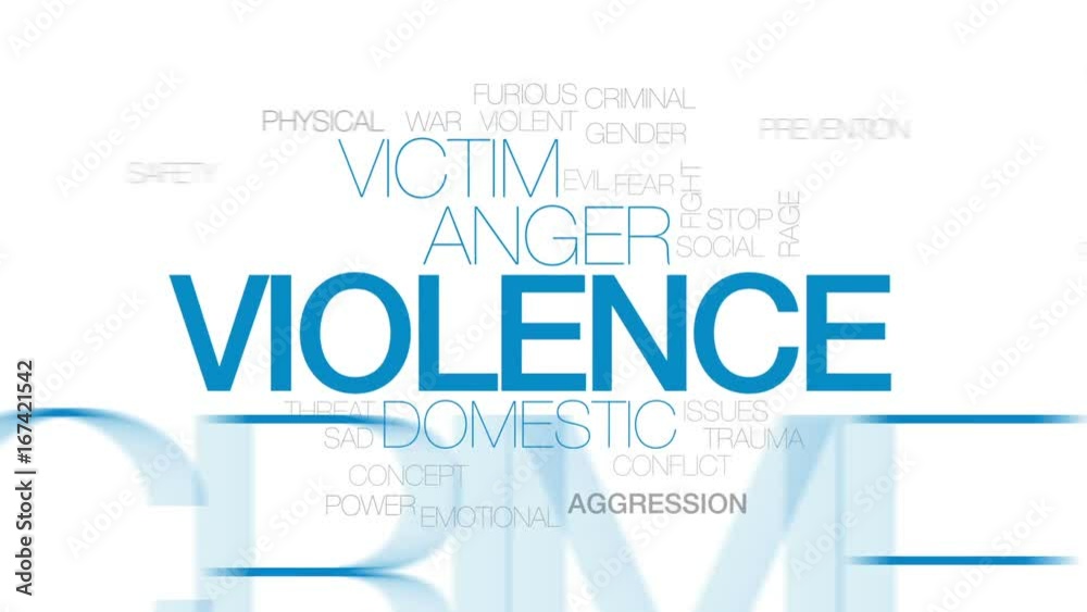 Violence animated word cloud, text design animation. Kinetic typography. Violence animated word cloud, text design animation. Kinetic typography.