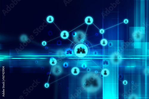 abstract illustration background with user icon and connecting dots and lines .