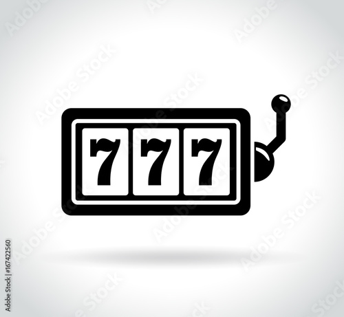slot machine icon on white background