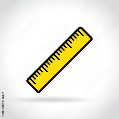 yellow ruler on white background