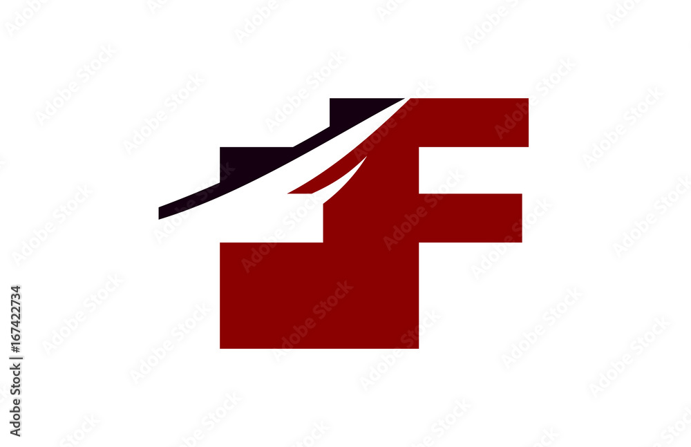 FF Red Negative Space Square Swoosh Letter Logo FF Red Negative Space Square Swoosh Letter Logo