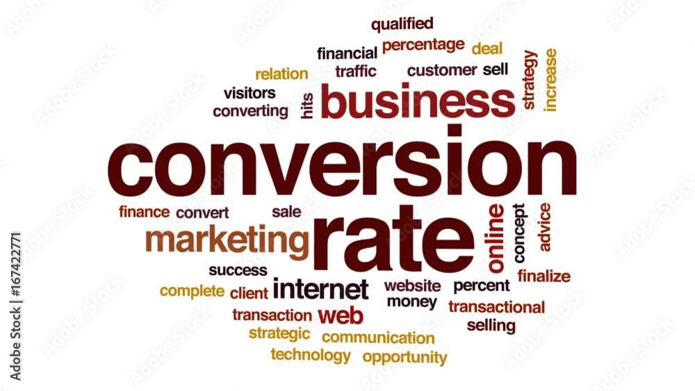 Conversion rate animated word cloud, text design animation. Stock-Video ...