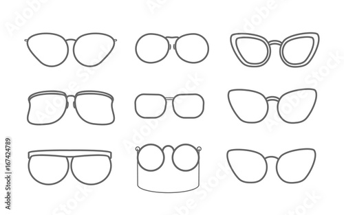 Set with eyeglasses icons
