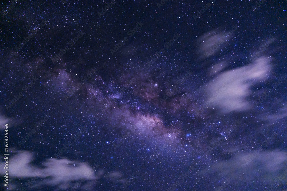 milky way galaxy with cloud and space dust in the universe