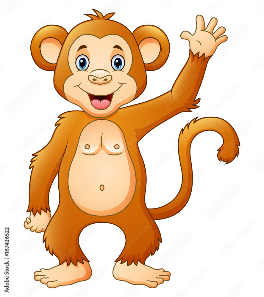 Fototapeta premium Cute chimpanzee cartoon