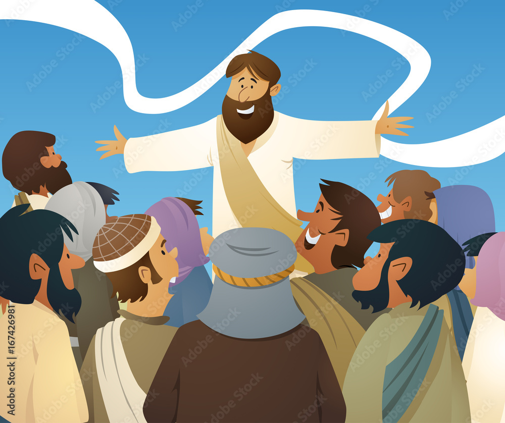 jesus teaching the crowds clip art