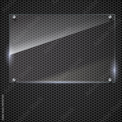 Schilderij op canvas glass frame with steel rivets