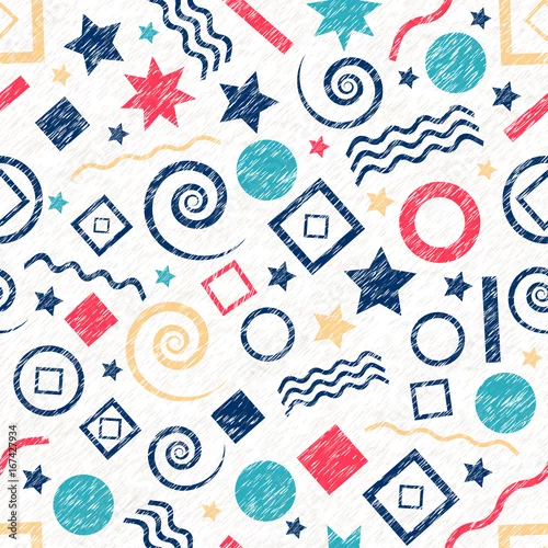 Tapety Abstrakt, morski bezszwowy wzór, morscy kształty, wektorowa ilustracja