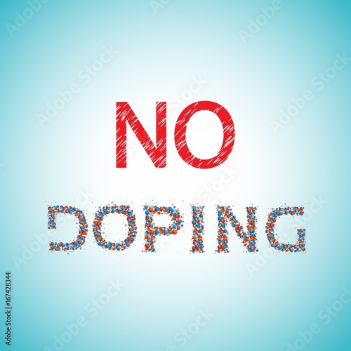 No doping, banned drugs, vector illustration