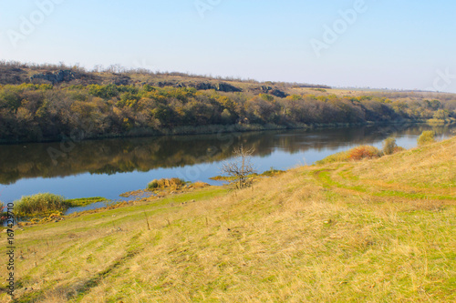 River Southern Bug in Ukraine on autumn