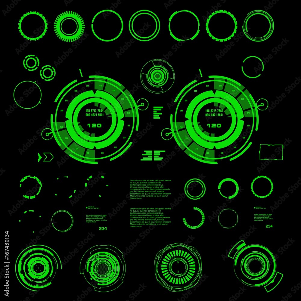 Futuristic virtual graphic touch user interface, HUD Futuristic virtual graphic touch user interface, HUD