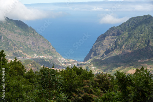 View of the north coast around Sao Vincente, Madeira, Portugal,