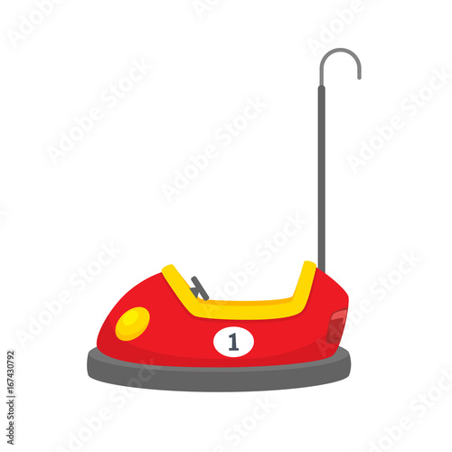 Bumper car vector isolated illustration