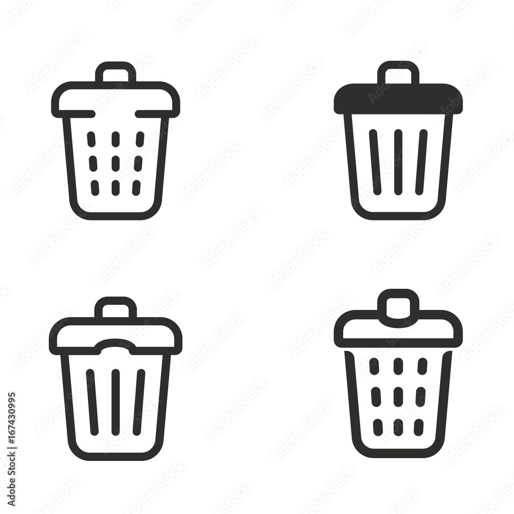 Trash can icon set. Trash can icon set.