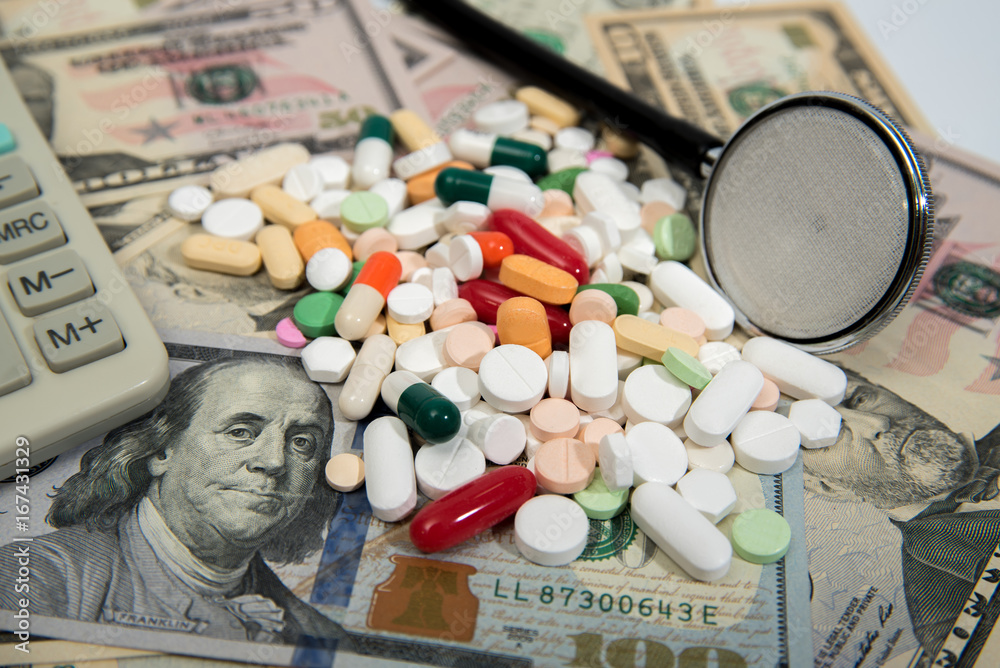 Health care costs-defocused concept Health care costs-defocused concept