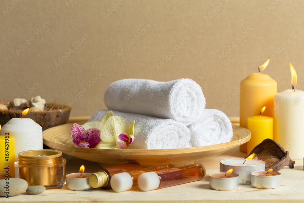 Spa products with orchids Spa products with orchids