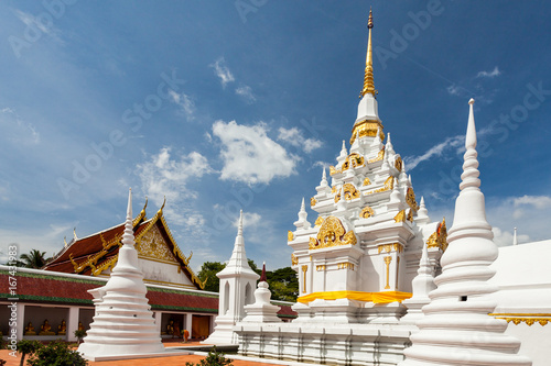 Pagoda in Srivijaya style at Pra Borommathat Chaya Temple in Chaiya, Surat Thani,Thailand