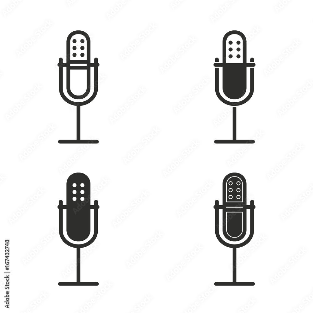 Microphone icon set.