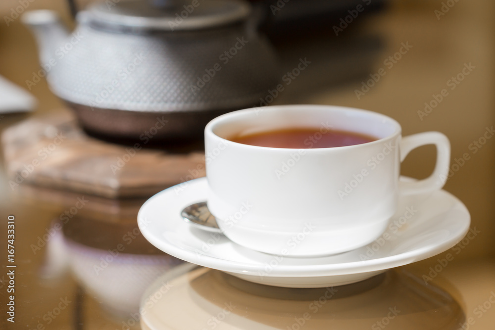 Breakfast tea in a cafe Breakfast tea in a cafe