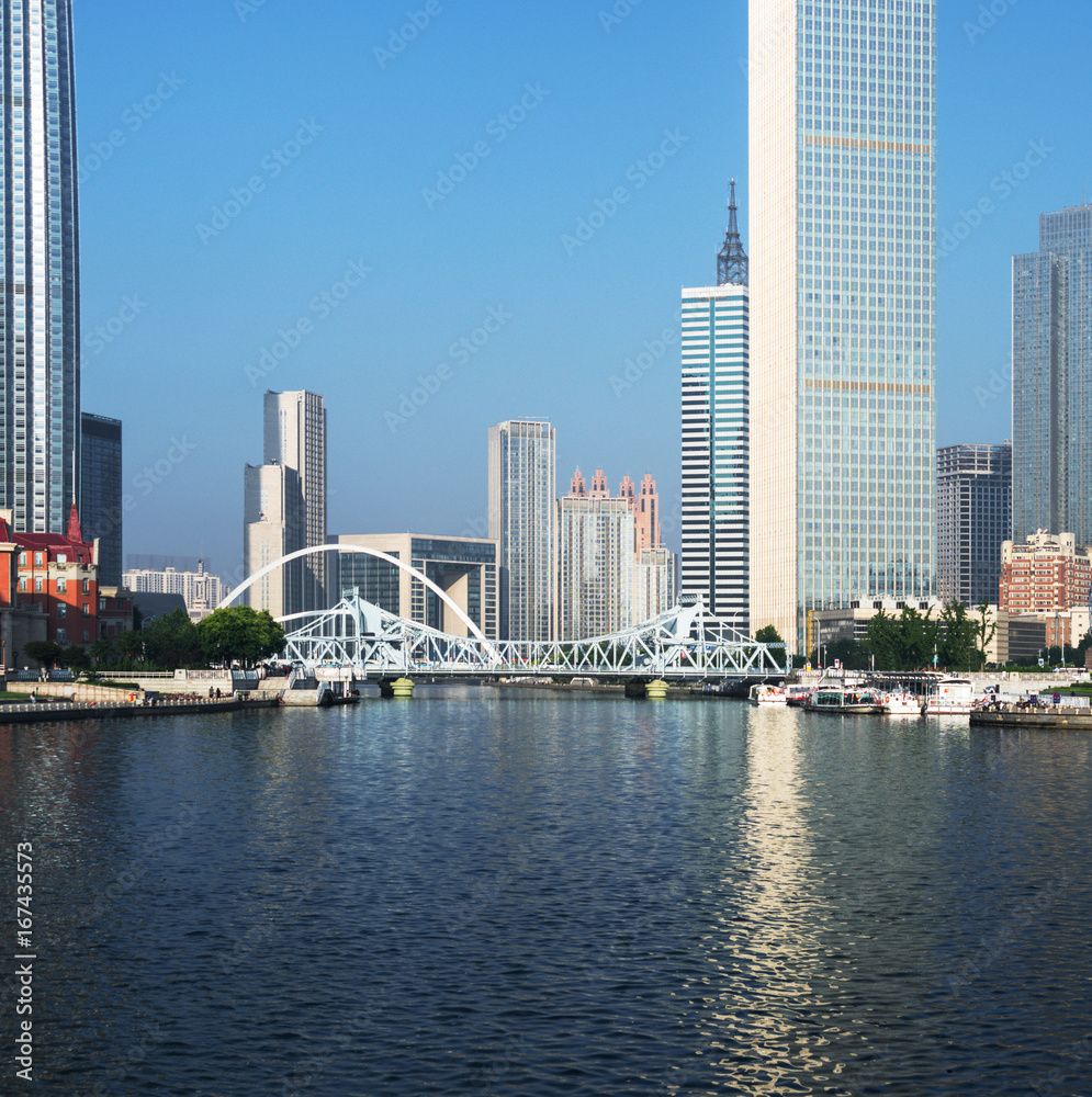 Obraz premium Jin wan plaza is one of the famous travel destinations in tianjin city.There are many modern skyscrapers and european styled architecture located on.