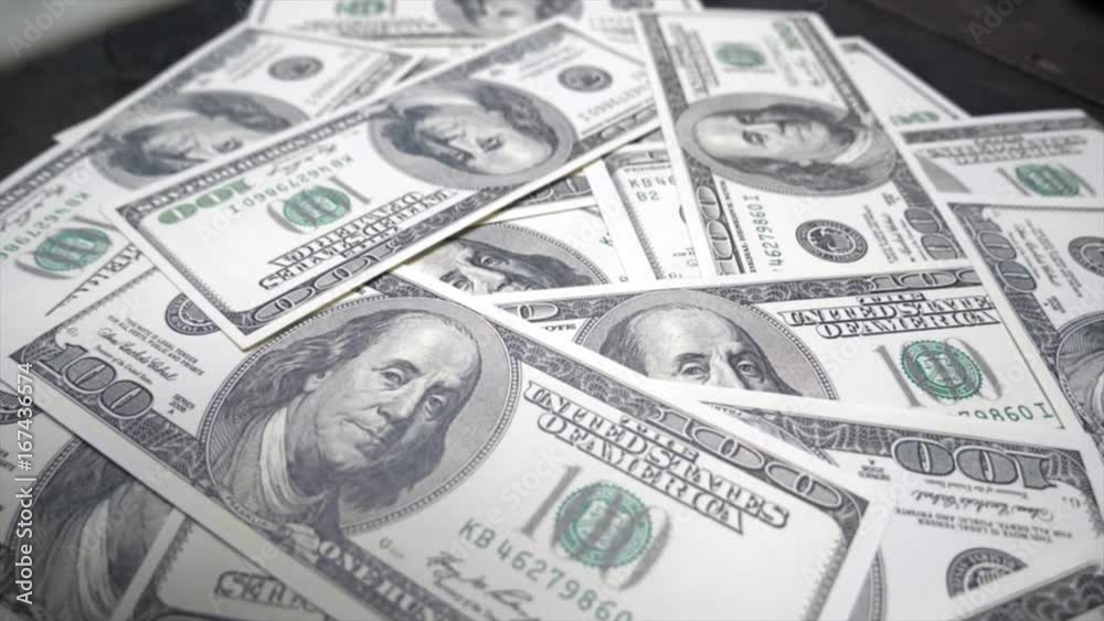 close-up of Dollar bills move down,selective focus close-up of Dollar bills move down,selective focus