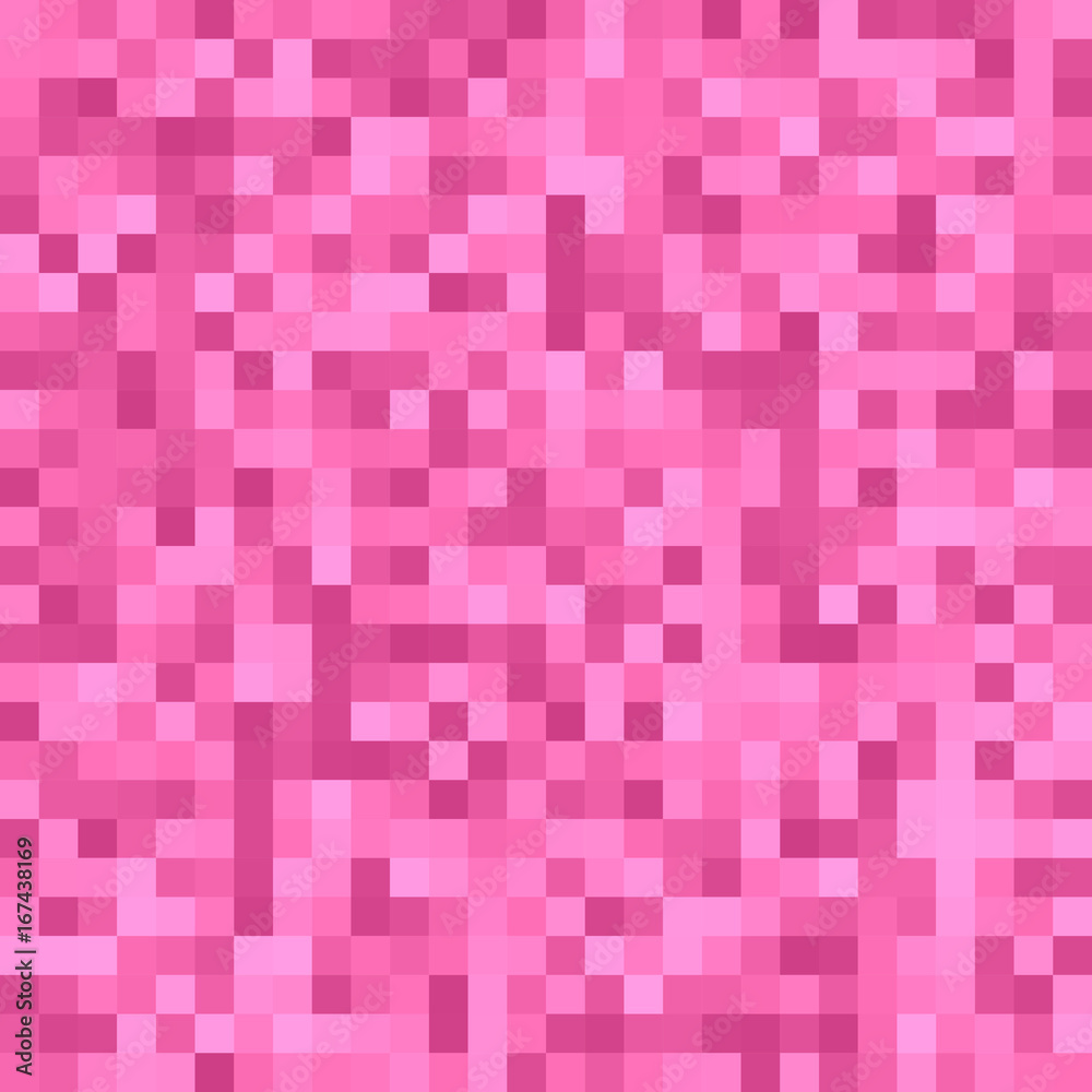 Pink pixel square tiled mosaic background - geometric vector graphic design from colored squares Pink pixel square tiled mosaic background - geometric vector graphic design from colored squares