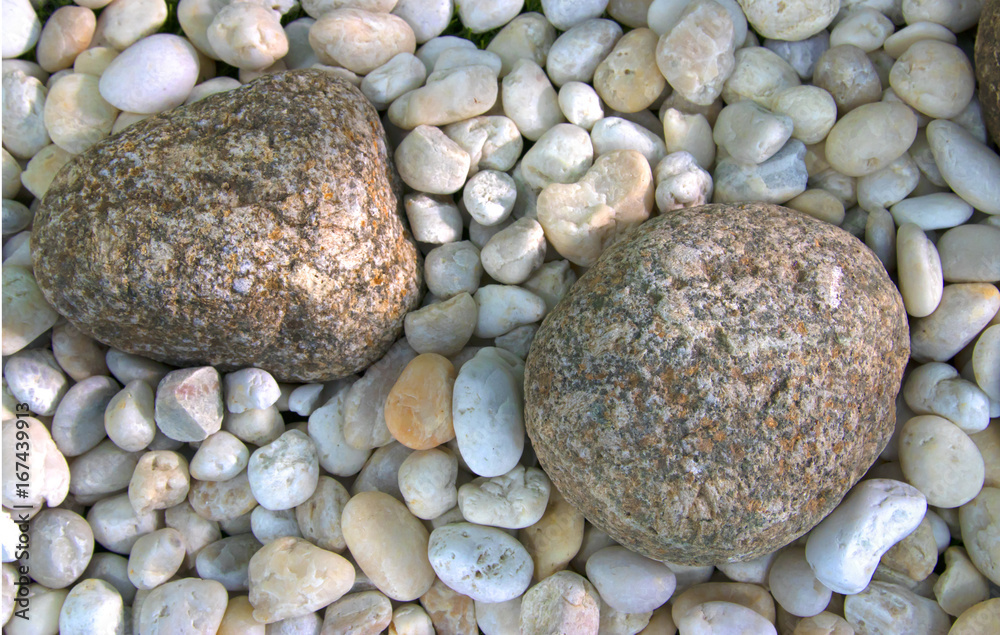 abstract background with dry round reeble stones.