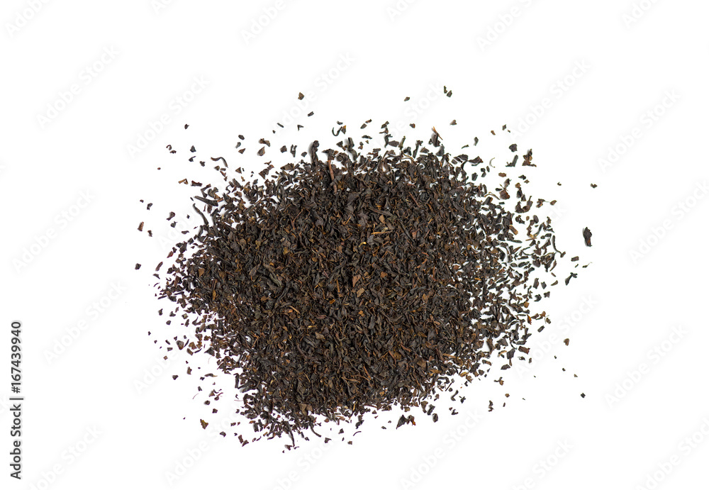 Dry black tea isolated on white background Dry black tea isolated on white background