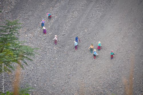 Ethnic people at mounain village in Vietnam photo