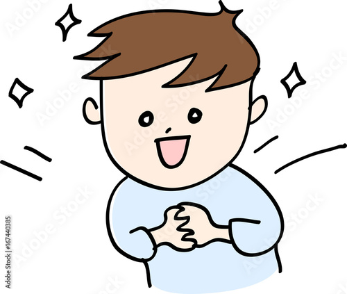 感激　男性　イラスト