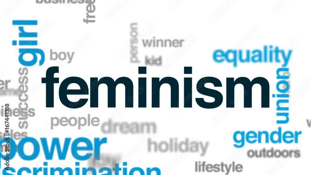 Feminism animated word cloud, text design animation. Feminism animated word cloud, text design animation.