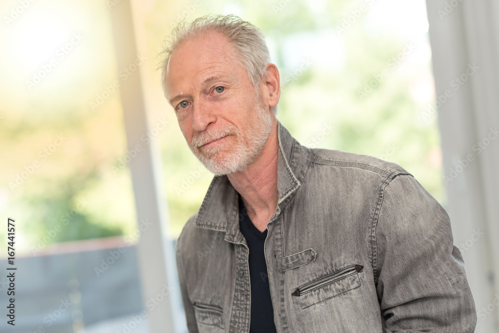 Portrait of mature man, light effect Portrait of mature man, light effect