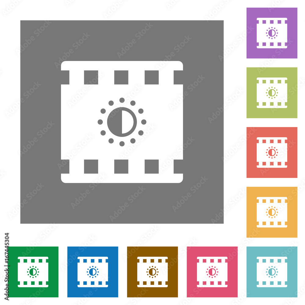 Movie saturation square flat icons Movie saturation square flat icons