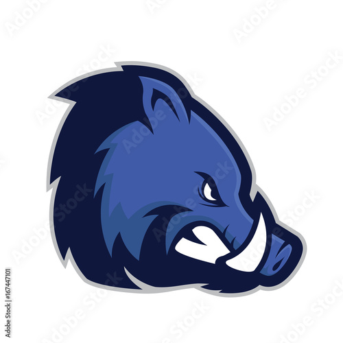 Wild hog or boar head mascot