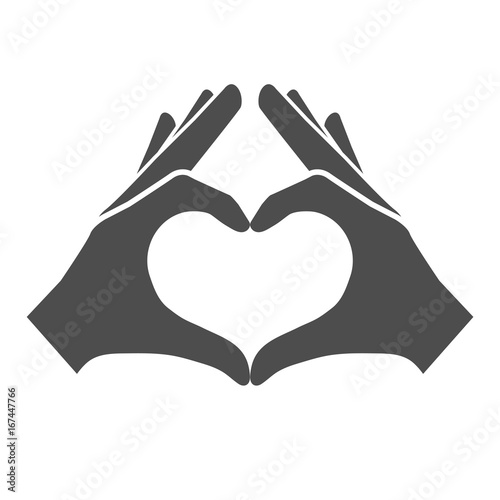 Hands making or formatting a heart symbol icon
