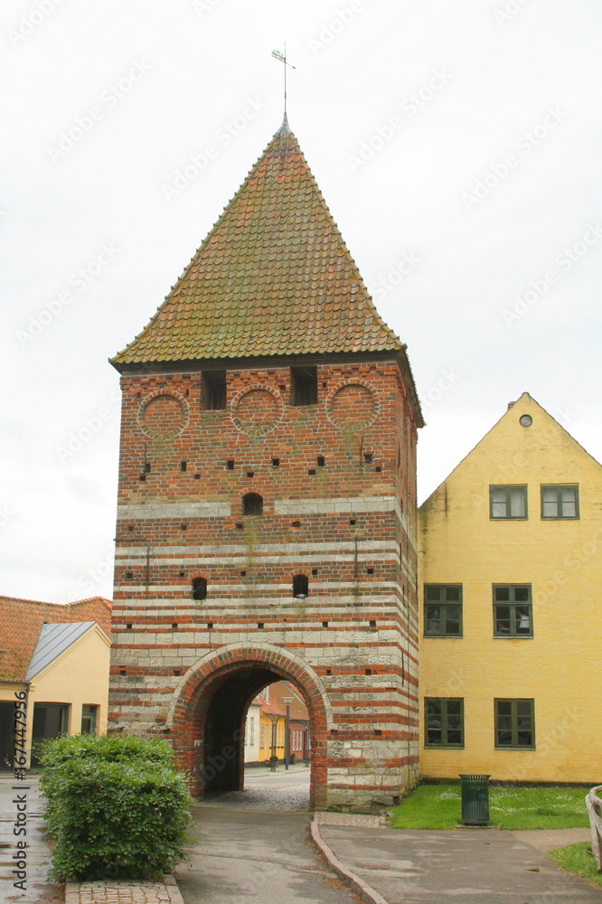 Fototapeta premium Mölleport (molenpoort) in Stege on the island Møn. Denmark