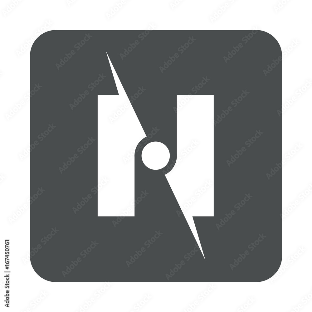 Icono plano brujula espacio negativo N en cuadrado gris Icono plano brujula espacio negativo N en cuadrado gris