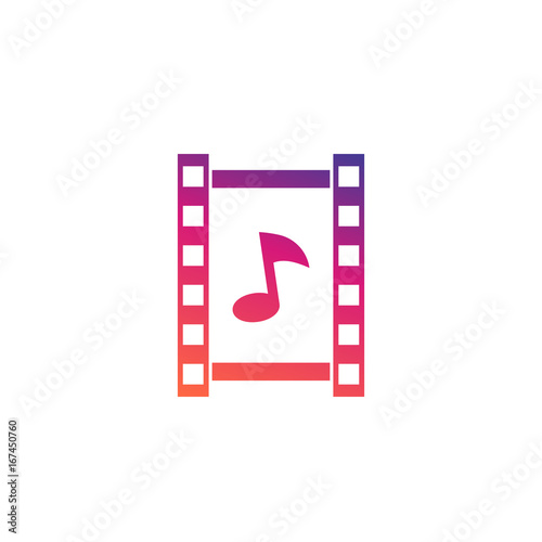 multimedia icon, video and music
