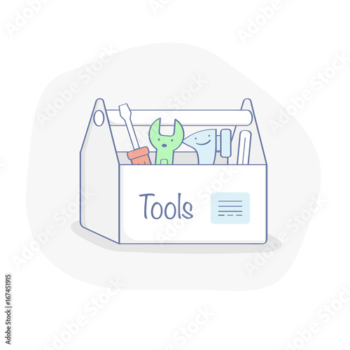 Toolbox icon with wrench, hammer, screwdriver