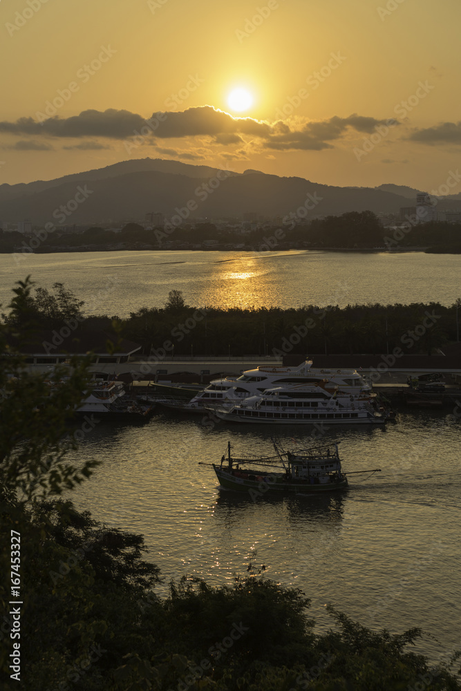 Fototapeta premium Fishing harbor in Phuket, Thailand.