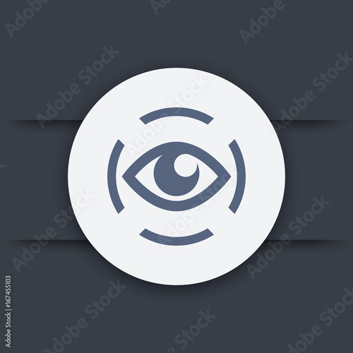 iris scan icon, biometric recognition, vector illustration