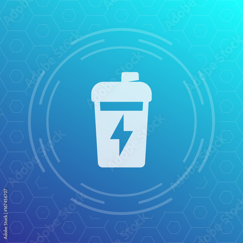 Sport shaker icon, nutrition for fitess training